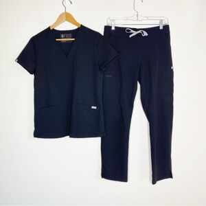 Figs Scrub Set Casma Three Pocket Top XS Yola Skinny Straight Leg Pants S/P